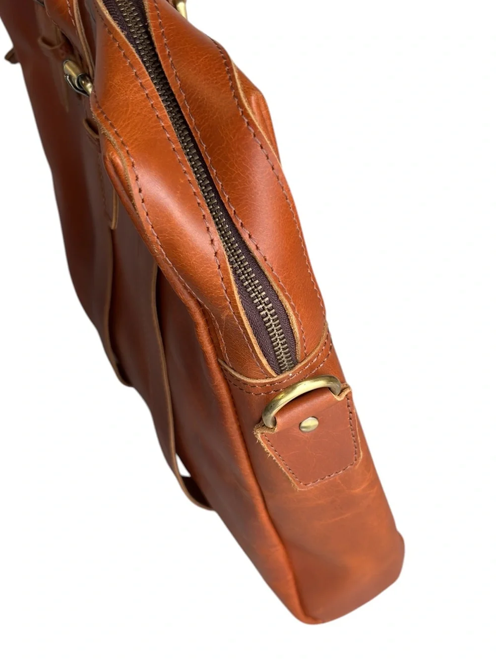 Classic Leather Slim Travel/Laptop Bag 16.5” L x 3.75” W x 13.75”H